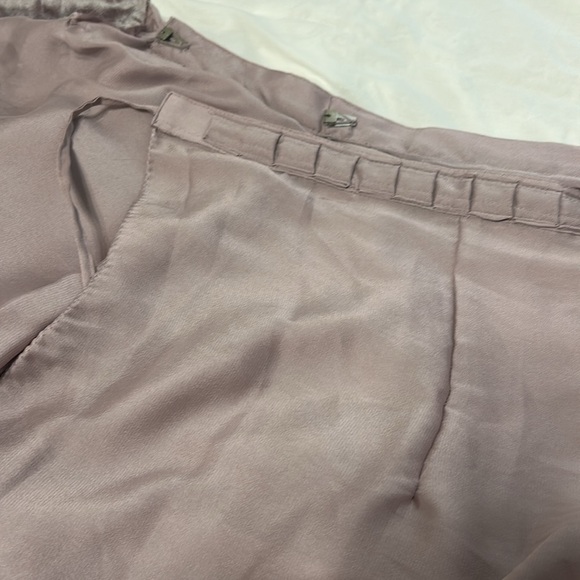 Saree pre pleated ready to wear purple mauve embroidery. Inner Skirt blouse -M. - Picture 8 of 16